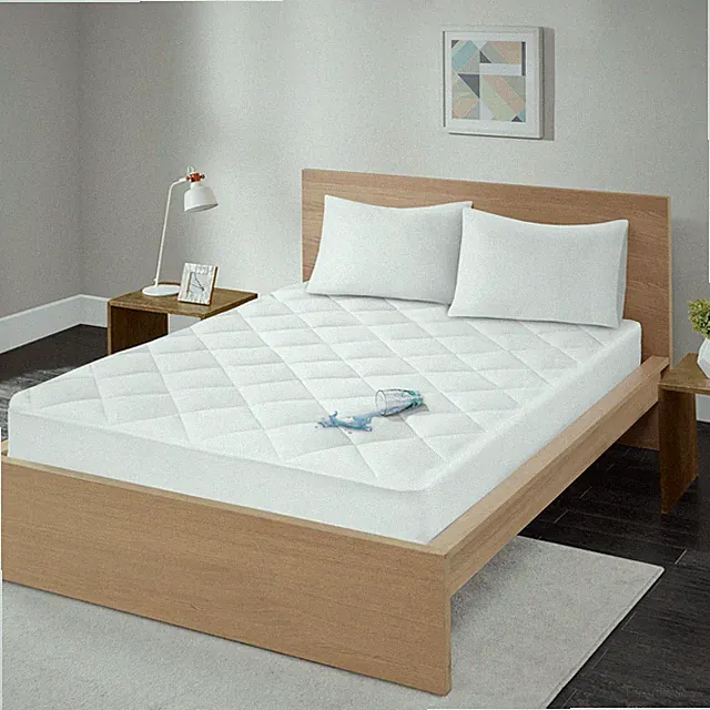 100% Cotton Sateen Waterproof Quilted Down Alt Mattress Pad Twin Full Queen King
