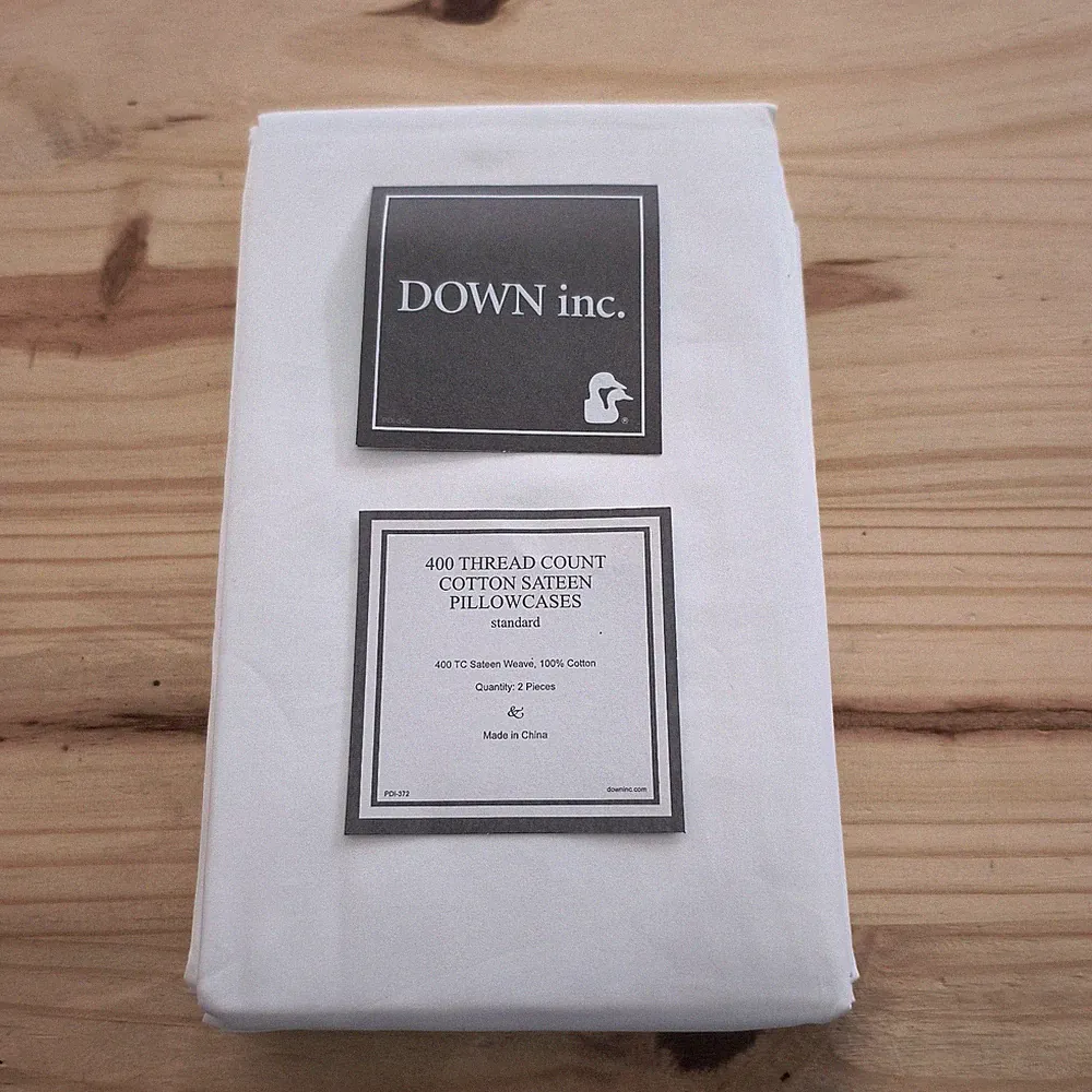 400 TC SATEEN PILLOWCASES standard White Sateen Weave 100% Cotion Set Of 2