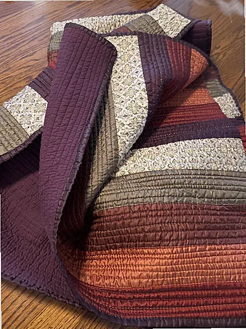 60x54” Sateen Throw In Fall Colors Reversible
