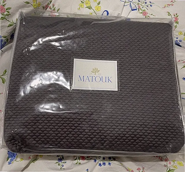 $850 Matouk Italy New 1pc King Bed Cover Alba 600TC Cotton Sateen Charcoal Rare