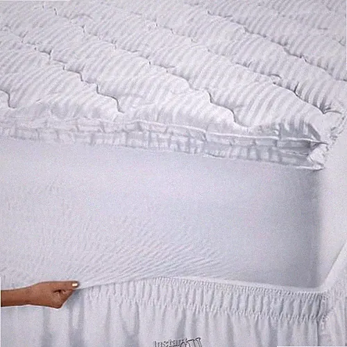 BedTite Satin Stripe Bed Topper Queen