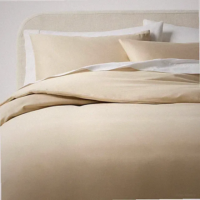Full/Queen Performance Sateen Duvet Cover and Sham Set Natural - Threshold