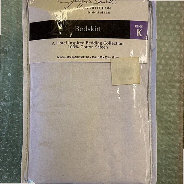 Jaclyn Smith White Cotton Sateen King Bedskirt