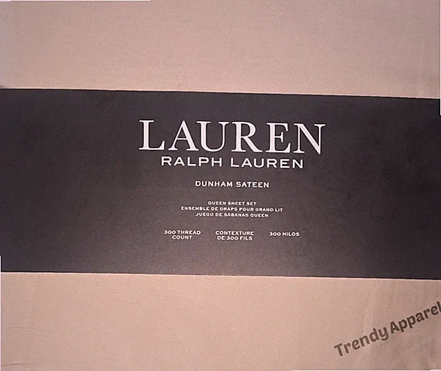 Lauren Ralph Lauren, Dunham Sateen, QUEEN Sheet Set, 300 TC, 100% Cotton, Oat