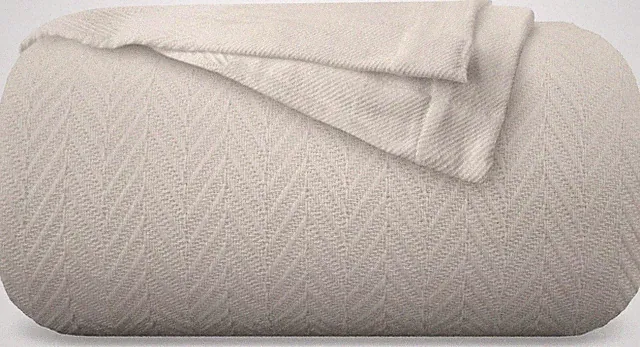 Luxury King Size Cotton Herringbone Throw Blanket - Soft & Cozy for All Seasons