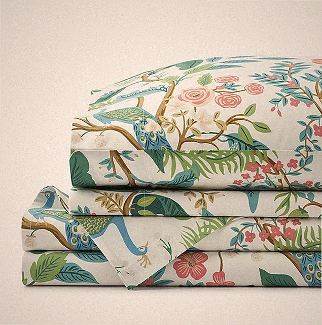 Peacock Classic Smooth Sateen Bed Sheet Set - Cream, Twin