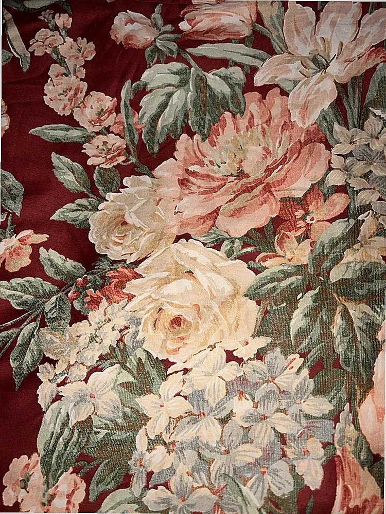 Ralph Lauren 2 Standard Shams Desert Plains Floral Burgundy Cotton Sateen