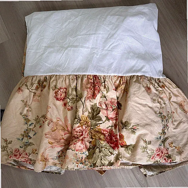 Rare! RALPH LAUREN Sussex Gardens Floral Sateen Vintage KING BEDSKIRT