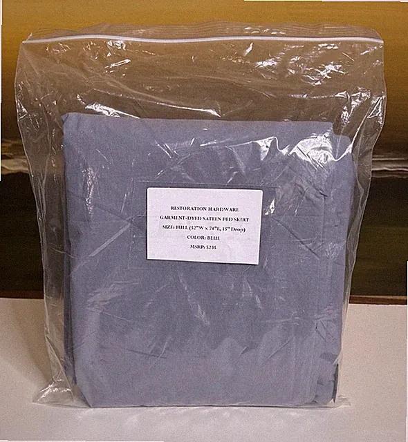 Restoration Hardware Garment-Dyed Sateen Bed Skirt Cotton Full Blue NEW $235