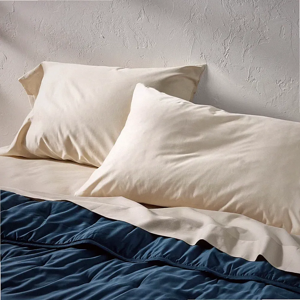 Standard 600 Thread Count Sateen Pillowcases Natural - Casaluna