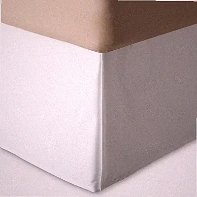 Threshold Bed Skirt Oversized Cotton Sateen Pleated Wrinkle-Free, White, Queen