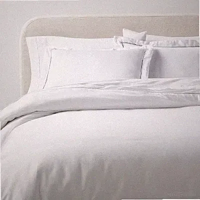 Threshold Duvet Cover Set Cotton Sateen, White/Light Teal Green, Full/Queen