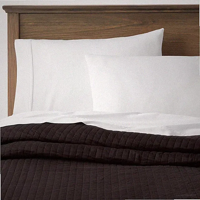 Threshold Quilt Cotton Sateen Minimalist Pick Stitch OEKO-TEX, Black, Full/Queen