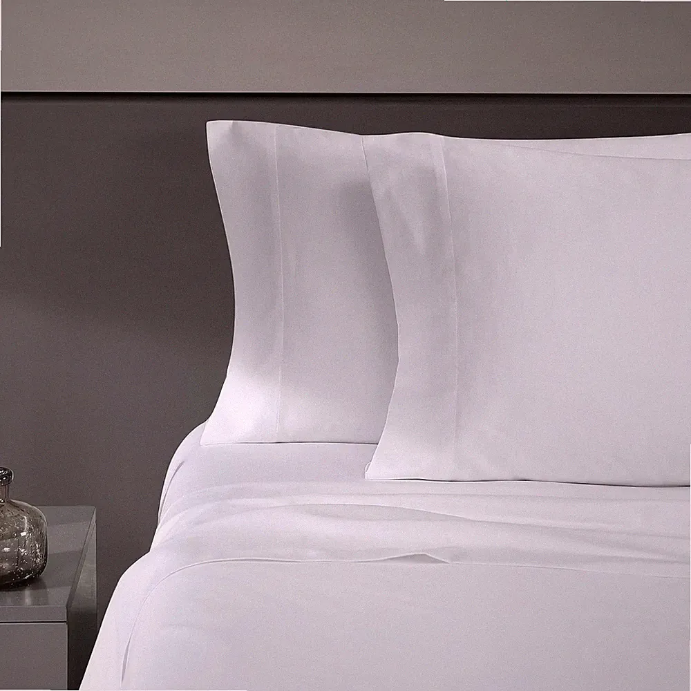 Vera Wang - King Sheet Set, Luxury Sateen Cotton Bedding, 800 King, White