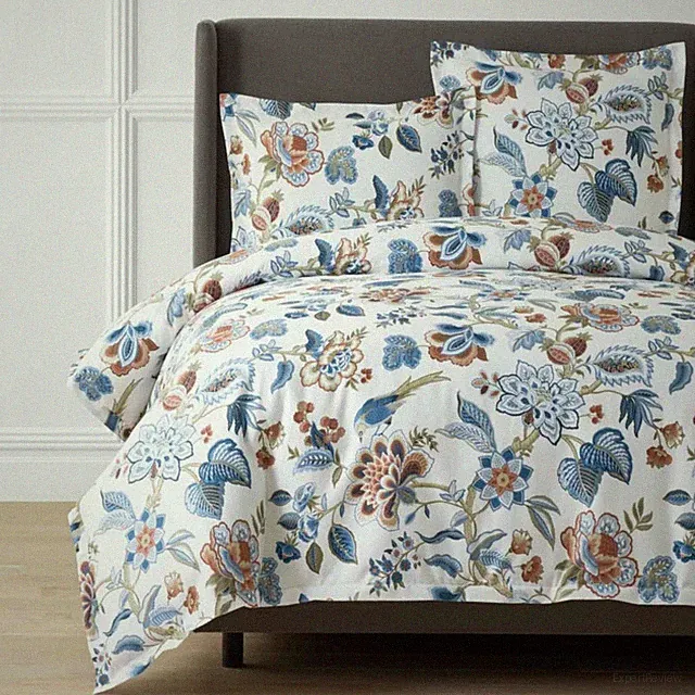 Vintage Meadow Premium Smooth Wrinkle-Free Sateen Duvet Cover - Beige, Full
