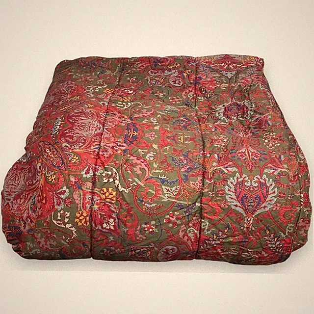 Vintage Ralph Lauren Comforter King Red Galahad Sateen Paisley Rare Made in USA