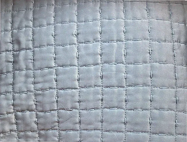 VTG Fieldcrest BLUE Luxury Sateen-Like Quilted COVERLET/Bedspread QUEEN 92 x 98