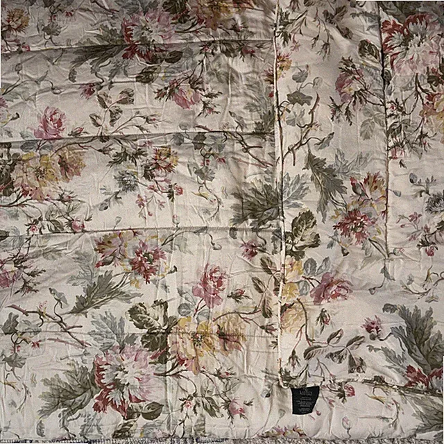 Vtg. RALPH LAUREN Wentworth SATEEN FLORAL Full QUEEN COMFORTER Bedspread Blanket