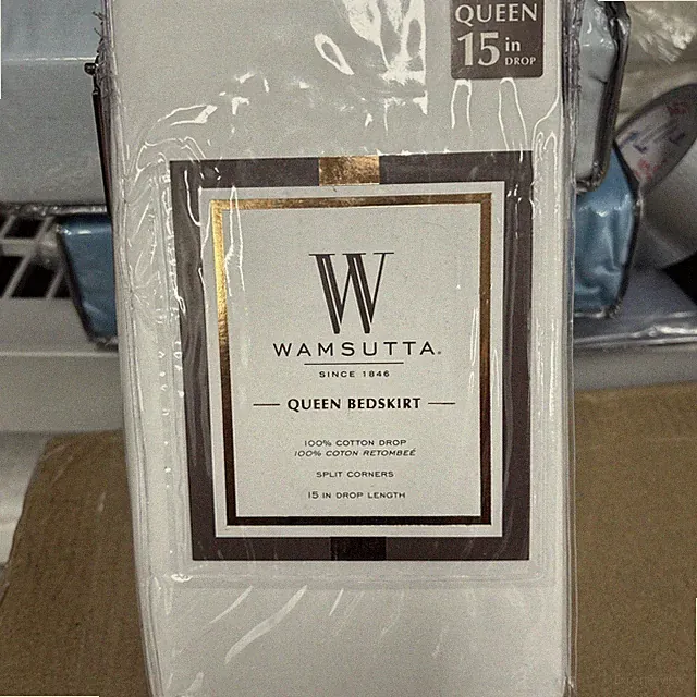 Wamsutta Queen Bedskirt 15” Drop 100% Cotton400 CT SPLIT CORNERS BRAND NEW WHITE